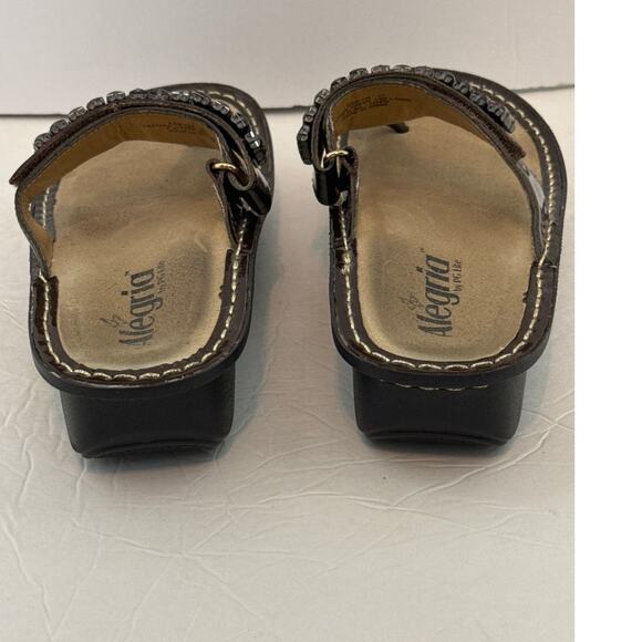 Alegria Carina Brown Beaded Leather Comfort Sandals 37 US 7–7.5 Slip-On - Picture 6 of 8